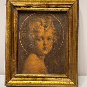 Small 5x5 Antique Light Of The World Framed Portrait Art 5”
